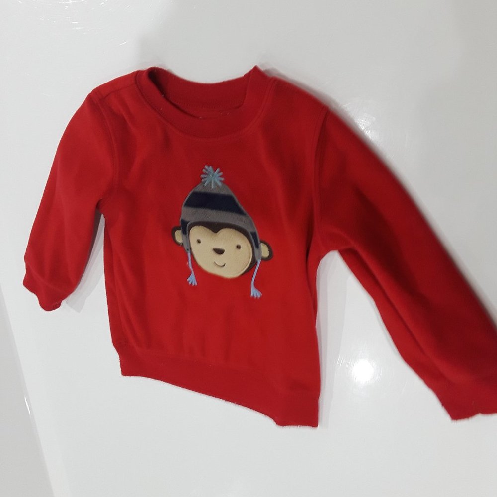 Carter's Child of Mine red sweatshirt with monkey